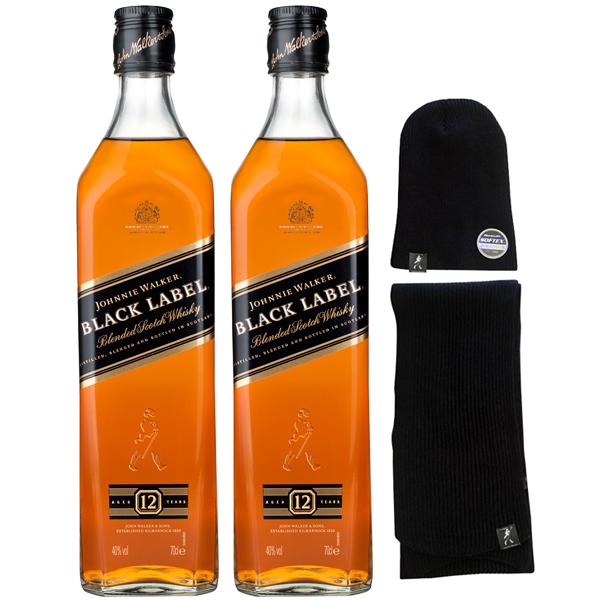 Johnnie Walker Black Label Winter Gift Set 2 x 0.7L